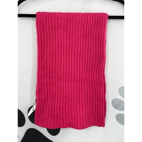 Style & Co NWT Solid Ribbed Muffler Extra Long Recycled Wrap Scarf Hot Pink New - Picture 4 of 10